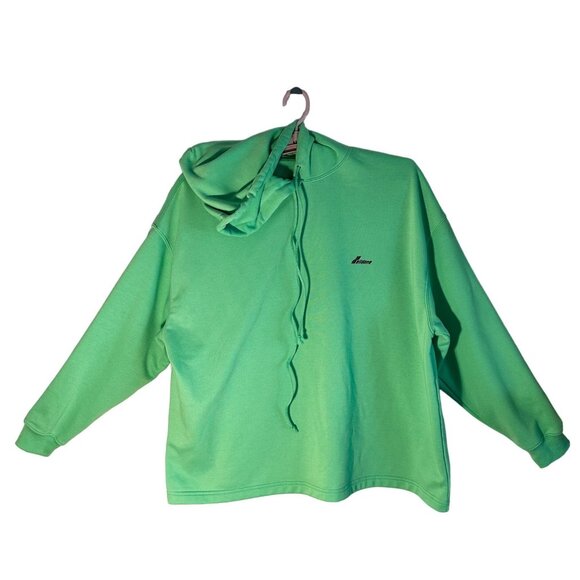 We11done Graphic Oversized Small Ex-Boyfriend Green Hooded T-Shirt/Sweatshirt